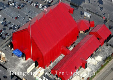 Kırmızı Renkli Düğün Etkinliği Çadırları Hafif Çerçeve Sandviç Panel Duvarlı Çelik Yapı