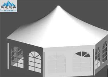850g / m² Beyaz Kumaş Üst Kapaklı, Ticari Muhafaza Multiside Gölgelik partisi Çadır